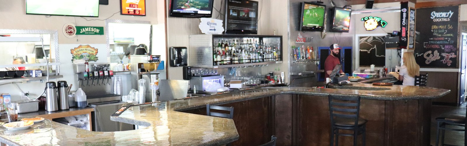 The bar at The Lift Bar + Grill in Boise